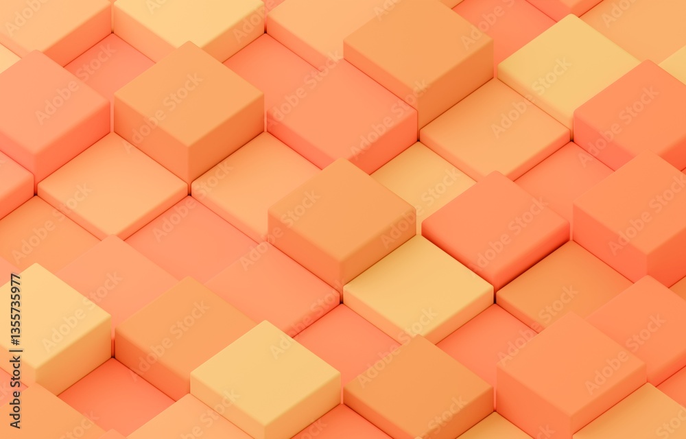 3D背景素材_四角形_オレンジ 3D背景素材_四角形_オレンジ
