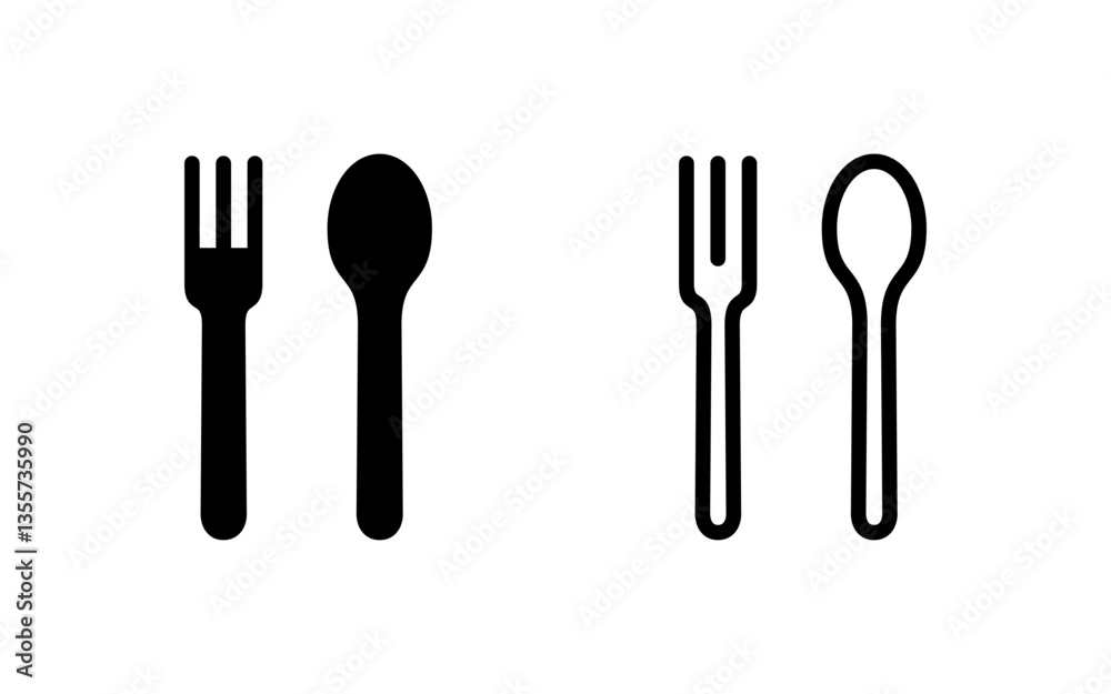 spoon and fork icon vector illustration. spoon, fork and knife icon vector. restaurant sign and symbol spoon and fork icon vector illustration. spoon, fork and knife icon vector. restaurant sign and symbol