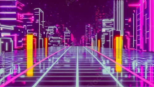 Background Retro Pixel Effect with Neon Colors