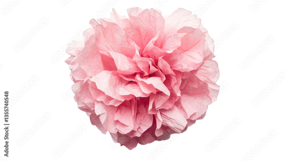 pink tissue paper flower showcasing layers of soft crinkled petals perfect for decoration or crafts adding a touch of elegance and color to any setting pink tissue paper flower showcasing layers of soft crinkled petals perfect for decoration or crafts adding a touch of elegance and color to any setting