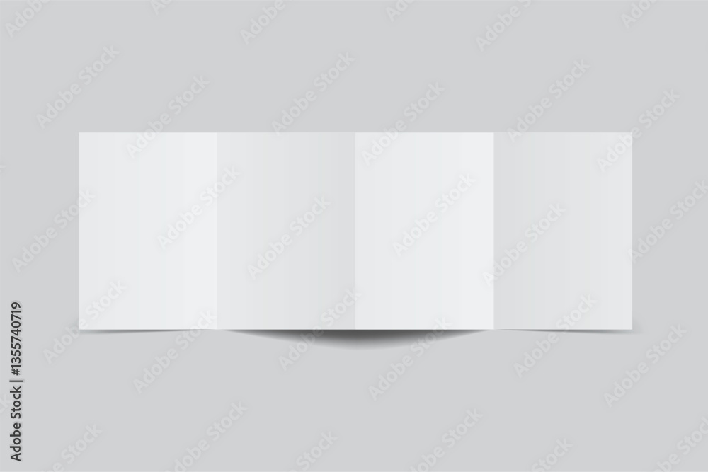 Blank white four fold open leaflet with shadows mockup template on background .Design for open booklet, thank you card, notecards, flyer, greeting card, wedding invitation, postcard, brochure. Vector
Blank white four fold open leaflet with shadows mockup template on background .Design for open booklet, thank you card, notecards, flyer, greeting card, wedding invitation, postcard, brochure. Vector