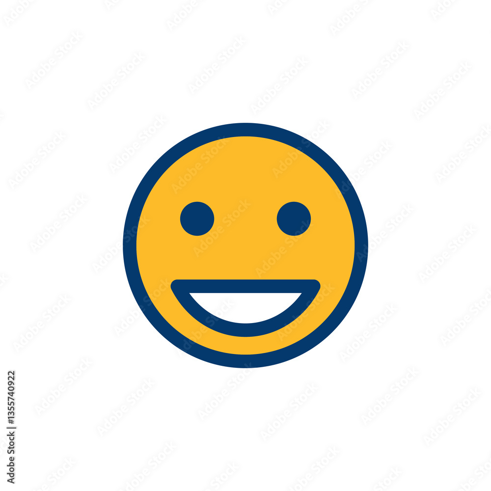 Fototapeta premium Smile icon vector isolated on white background. Smile vector icon. Emoticon Icon vector. Emoji