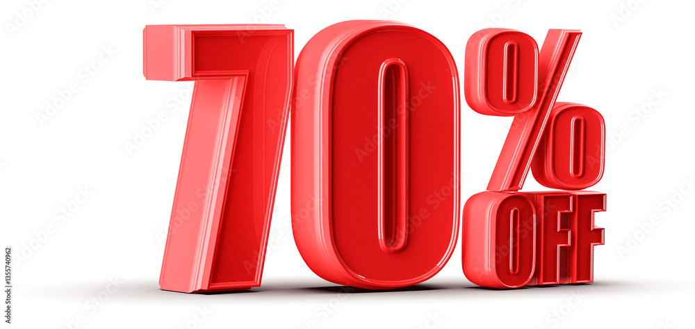 70 Percent Off Sale Red Number Promotion 70 Percent Off Sale Red Number Promotion