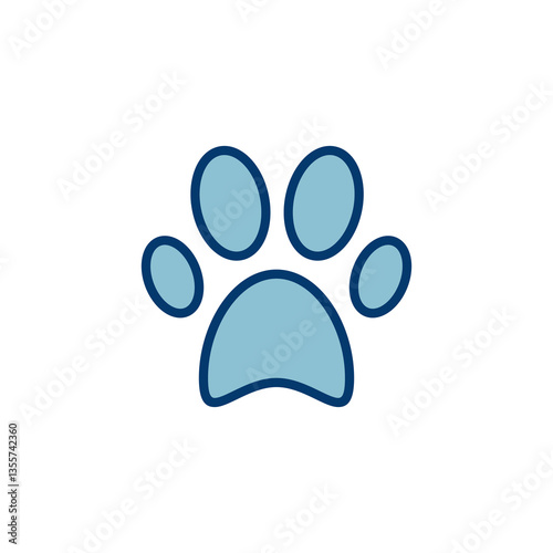Paw icon vector isolated on white background. Paw Print icon