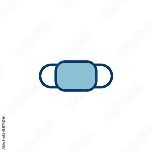 Mask icon vector isolated on white background. Man face with mask icon. Safety breathing masks. Industrial safety N95 mask. Medical mask vector icon.