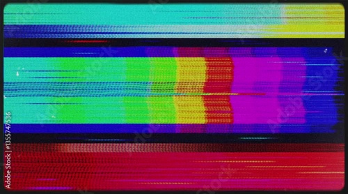 Glitch noise static television VFX. Visual video effects stripes background, tv screen noise glitch effect. Video background, transition effect for video editing, intro and logo reveals with sound