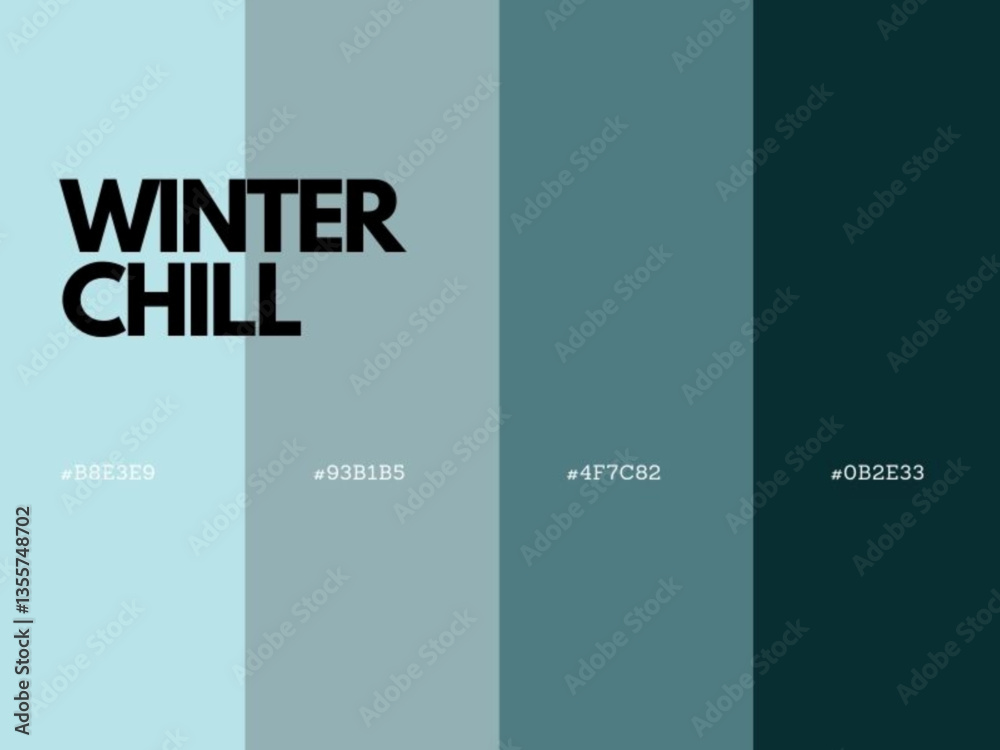 Obraz premium Winter Chill Color Palette: Cool Blues, Frosty Whites, and Soft Silver Tones.