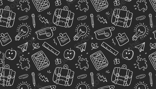 school  blackboard, seamless  pattern, back to school, autumn event, September, background, cover, wallpaper, packaging, wrapping paper, textile, fabric, clothing, ads, web, isolated, vector