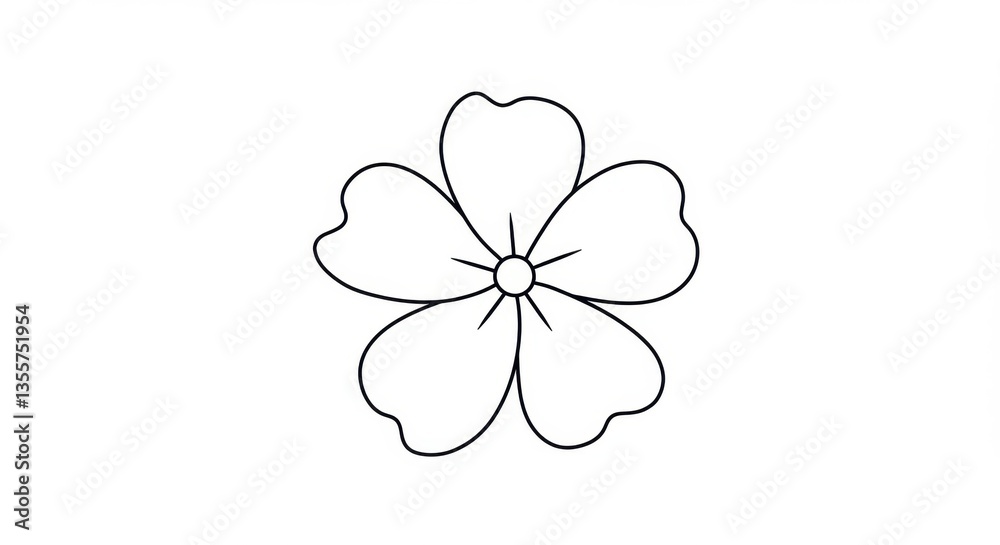 Simple Flower Line Drawing Graphic Design Simple Flower Line Drawing Graphic Design