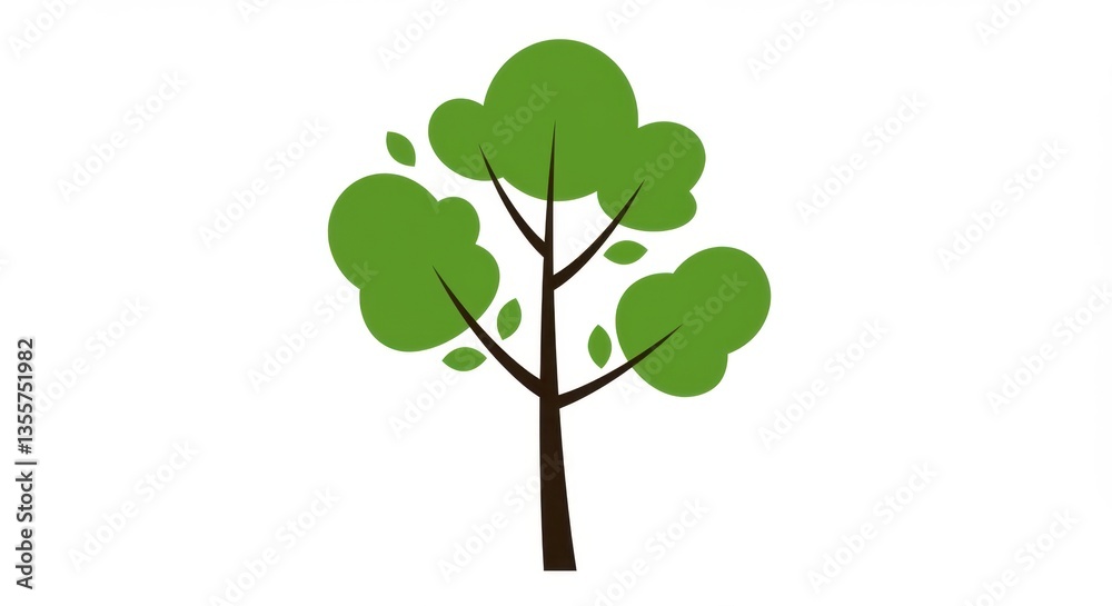 Simple Green Tree Illustration Graphic Design Simple Green Tree Illustration Graphic Design