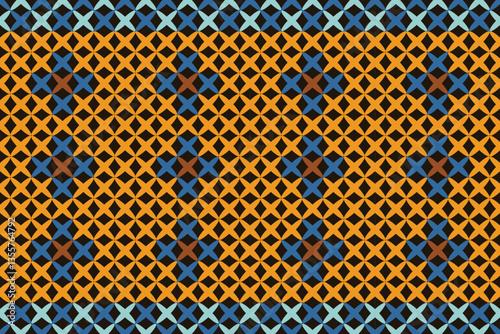 Seamless Knitting Pattern. Vector geometric knitting pattern for t-shirts, bags and other designs. Blue, green and black.