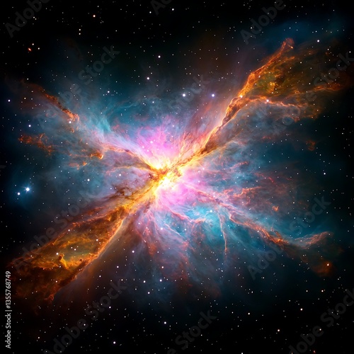 Cosmic Nebula with Stellar Collision. © okta