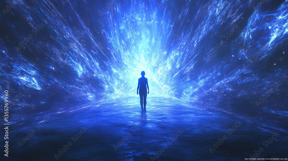 Mesmerizing blue energy burst with magical light tendrils, shimmering particles floating in ethereal space, radiant light waves creating depth perception, mystical azure glow effects, dreamlike Mesmerizing blue energy burst with magical light tendrils, shimmering particles floating in ethereal space, radiant light waves creating depth perception, mystical azure glow effects, dreamlike