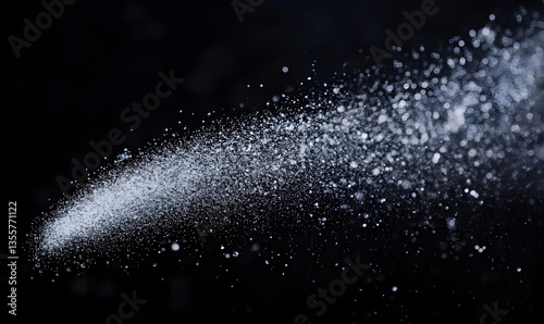 Flying powder, spray powder, droplet, smoke, dust, gas, aerogel, particles, commercial, advertising, poster, background, splash, wallpaper, background, irregular