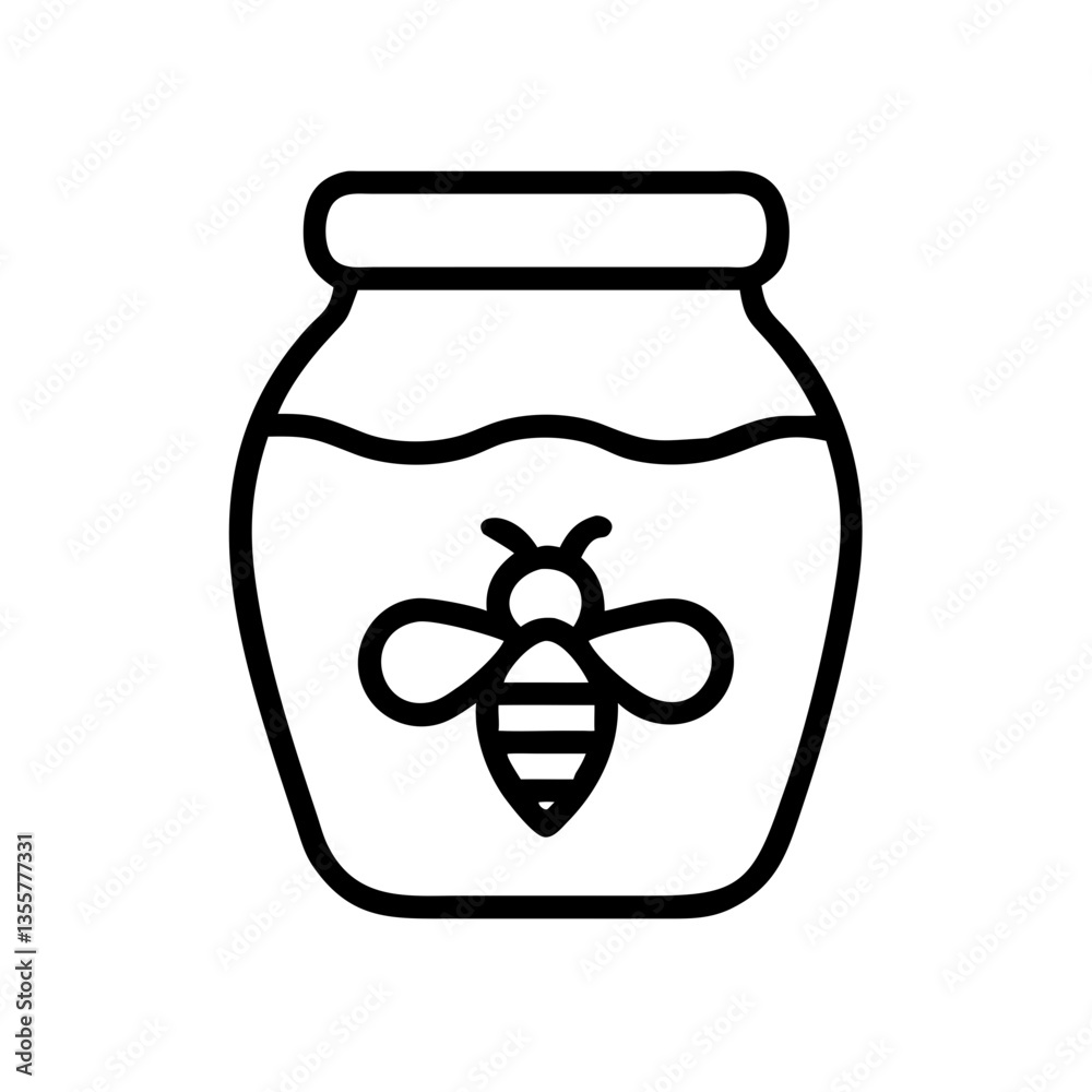 jar of honey outline icon, isolated vector illustration jar of honey outline icon, isolated vector illustration