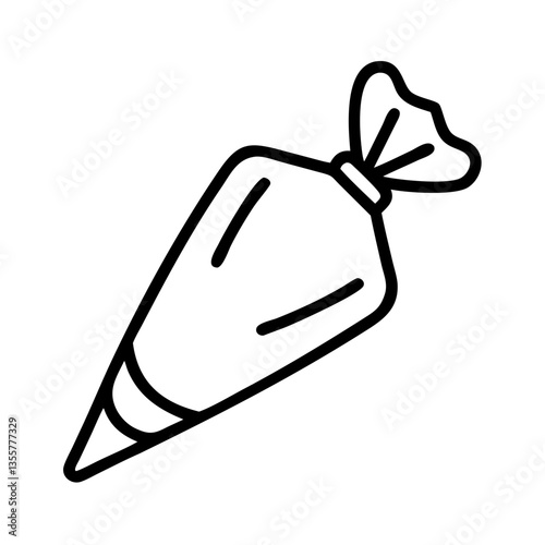 Pastry bag outline icon, isolated vector illustration