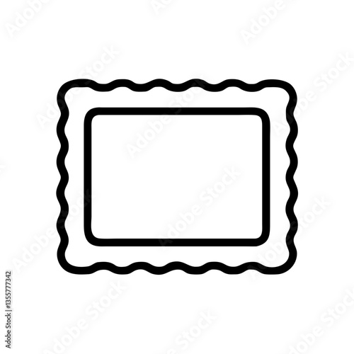 blank instant photo outline icon, isolated vector illustration