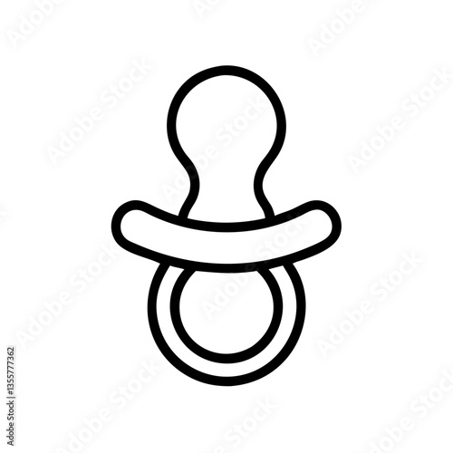 baby pacifier outline icon, isolated vector illustration