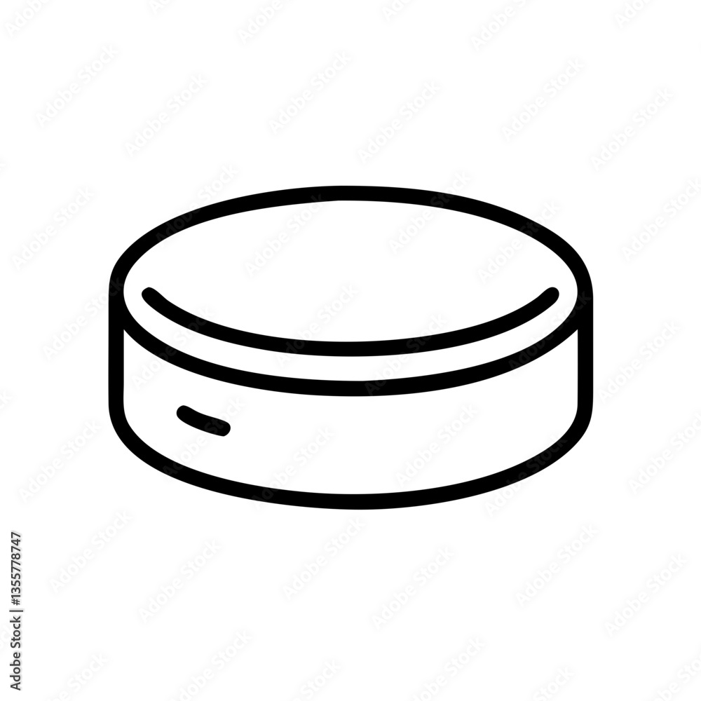 Hockey Puck Icon in Minimalist Style on White Background Hockey Puck Icon in Minimalist Style on White Background