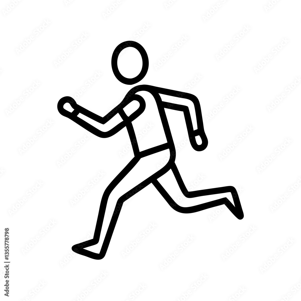 Icon of a running person in motion Icon of a running person in motion