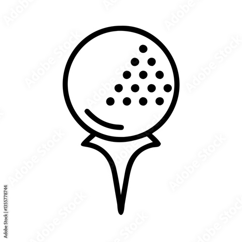 Golf Ball Icon on Tee  