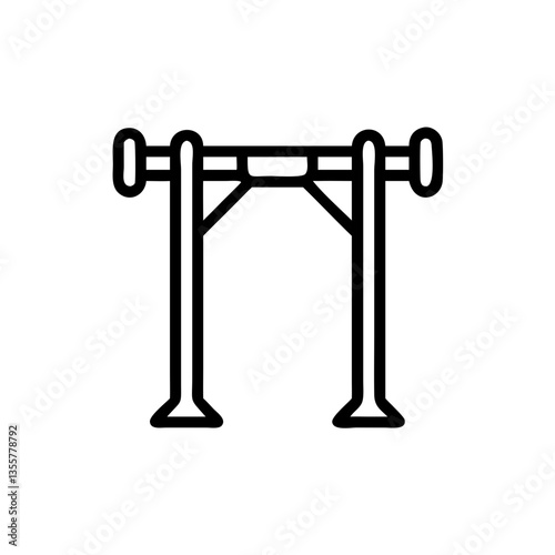 Simple pull-up bar icon in minimalist design on a white background  
