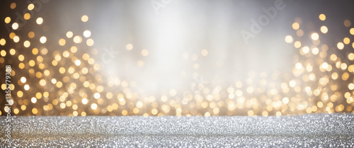 silver glitter floor with b...