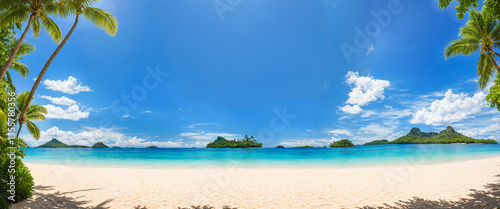 tropical beach panorama wit...