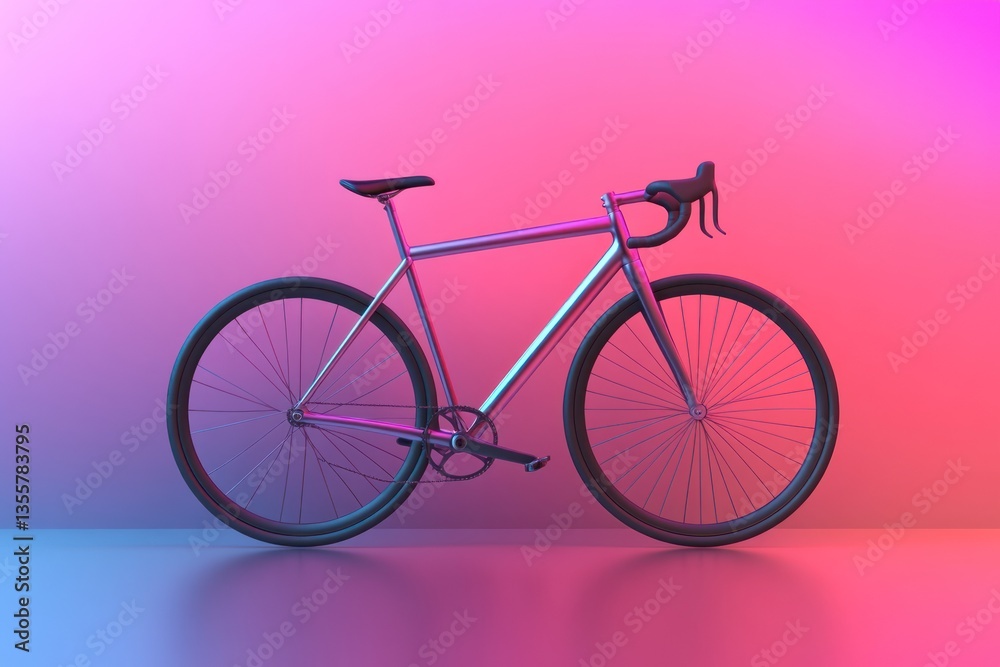 A 3D-rendered image of a sleek modern bicycle on a gradient background with elegant typography. A 3D-rendered image of a sleek modern bicycle on a gradient background with elegant typography.