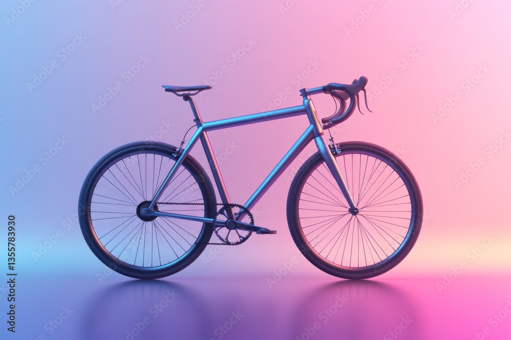 A 3D-rendered image of a sleek modern bicycle on a gradient background with elegant typography. A 3D-rendered image of a sleek modern bicycle on a gradient background with elegant typography.
