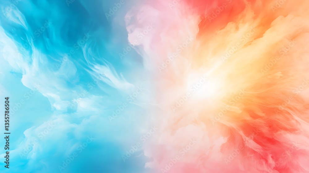 Abstract Colorful Sky Background with Swirling Clouds and Bright Light Abstract Colorful Sky Background with Swirling Clouds and Bright Light