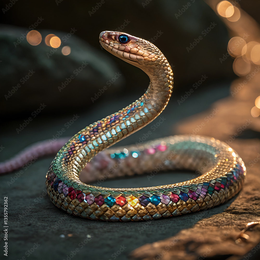 Obraz premium snake on a white background