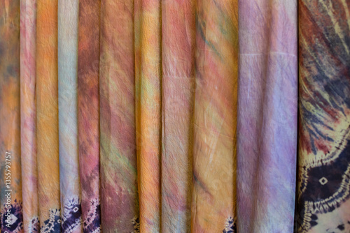 Various kinds of jumputan fabric motifs, kain jumputan  is one of the typical fabrics of Palembang