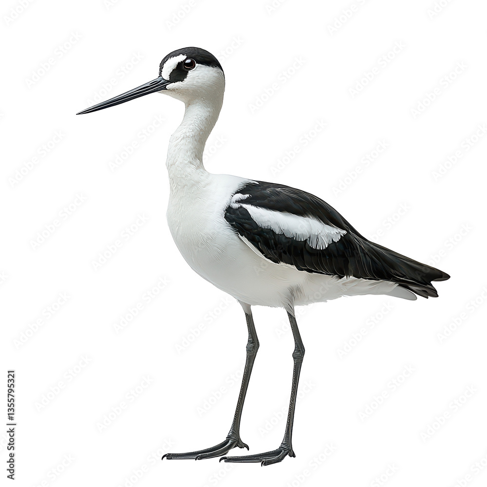 Fototapeta premium A Avocet png wading bird png coastal bird png elegant avocet png shorebird png nature bird png slender avocet png transparent background image