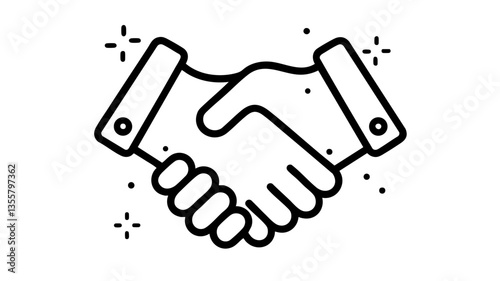 Vector handshake icon illustrating a business deal and partnership agreement