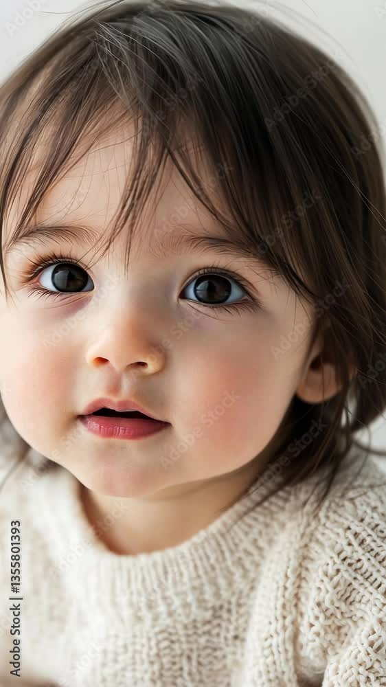 Portrait of a child with expressive eyes enjoying a quiet moment indoors during daytime Portrait of a child with expressive eyes enjoying a quiet moment indoors during daytime