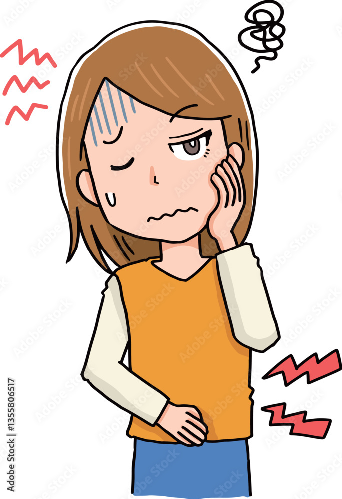 Obraz premium 体調不良女性の女性