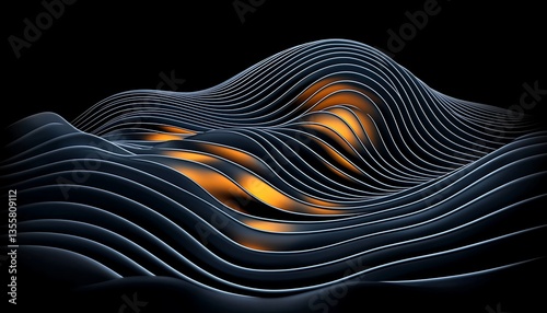 Abstract Metallic Wavescape.