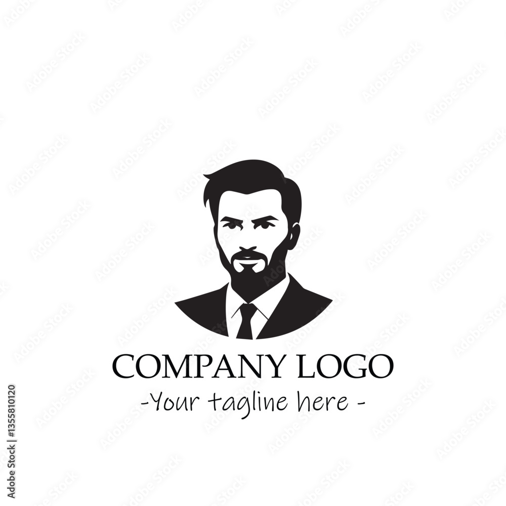 a man silhouette black and white illustration for logo company vector image a man silhouette black and white illustration for logo company vector image
