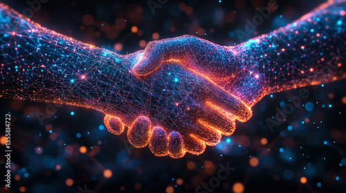 AI Technology Handshake Representing Digital Partnership and Innovation
