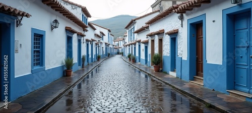 European village street reflections