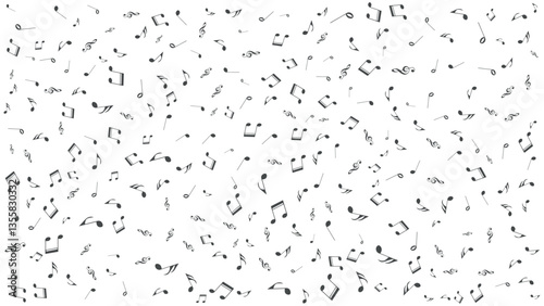 monochrome musical notes chord seamless pattern background vector