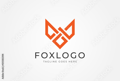 Letter W Fox logo. Letter W with Fox Head,. Fox design logo template. vector illustration