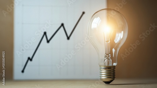 Growth Concept with Lightbulb and Chart Indicating Success Path