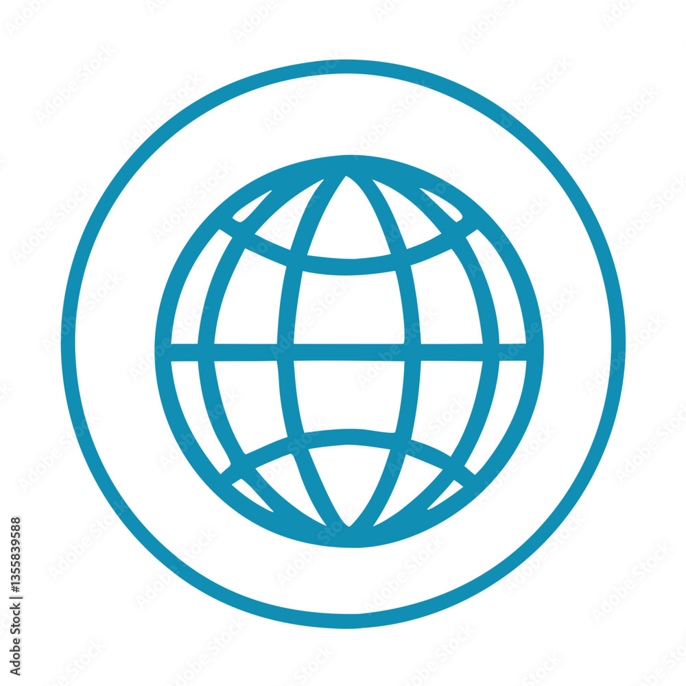 Globe Icon in Circular Design Globe Icon in Circular Design