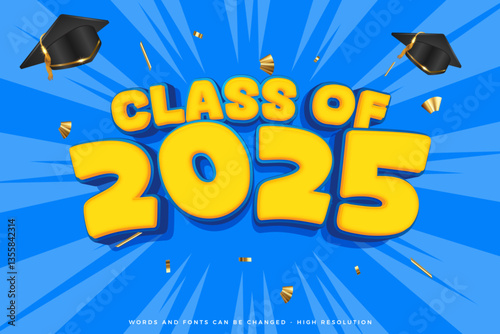 Class os 2025 with editable text effect blue background