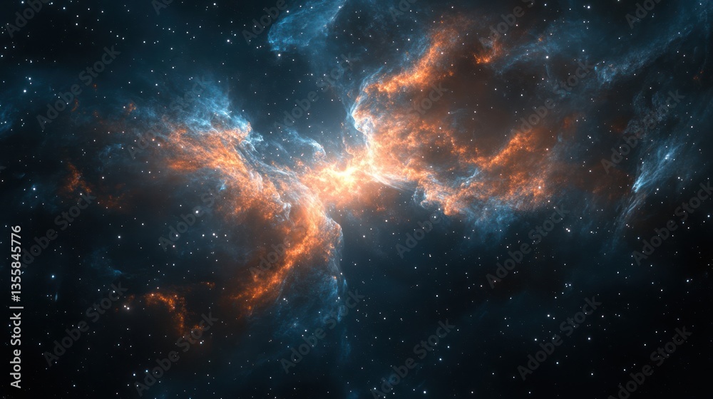 Naklejka premium Spectacular Cosmic Cloud: A Breathtaking Display of Nebula and Stars