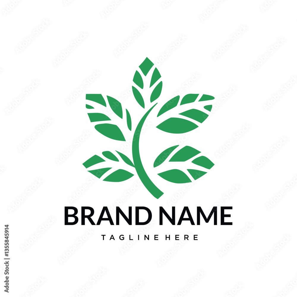 green tree leaf heart logo shape green tree leaf heart logo shape