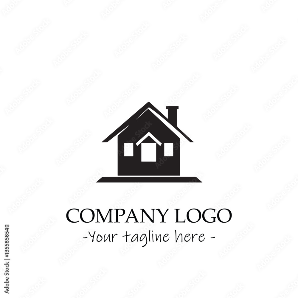 a house silhouette black and white for logo illustration a house silhouette black and white for logo illustration