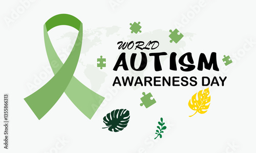 world Autism Awareness Day colorfu  White colors background